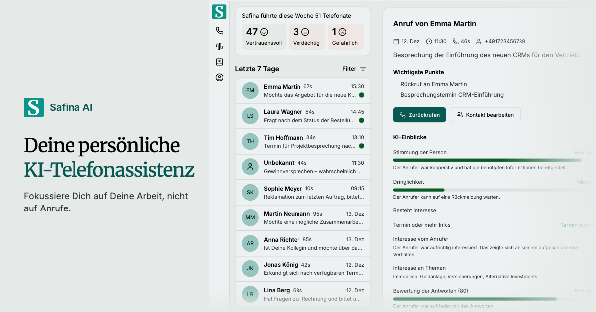 Safina AI - Your personal phone assistant preview